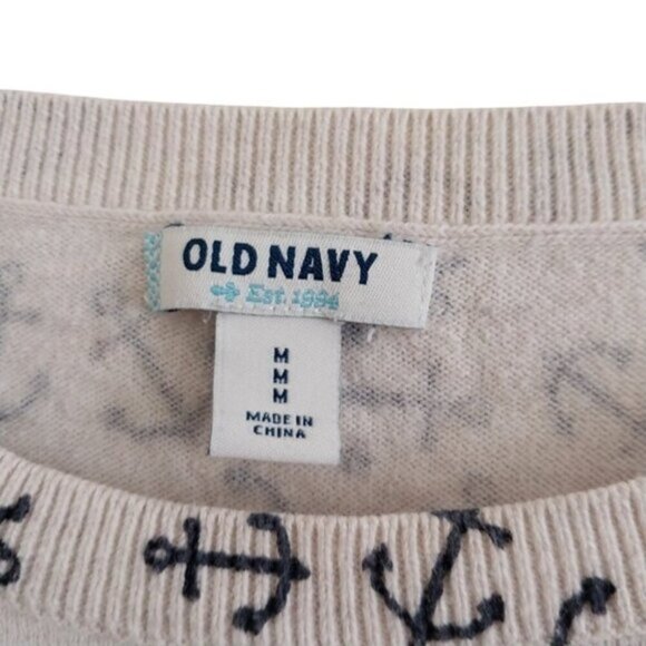 Old Navy Sweater Bundle Size Medium Excellent Condition Anchor Print Cotton Top - Picture 5 of 12